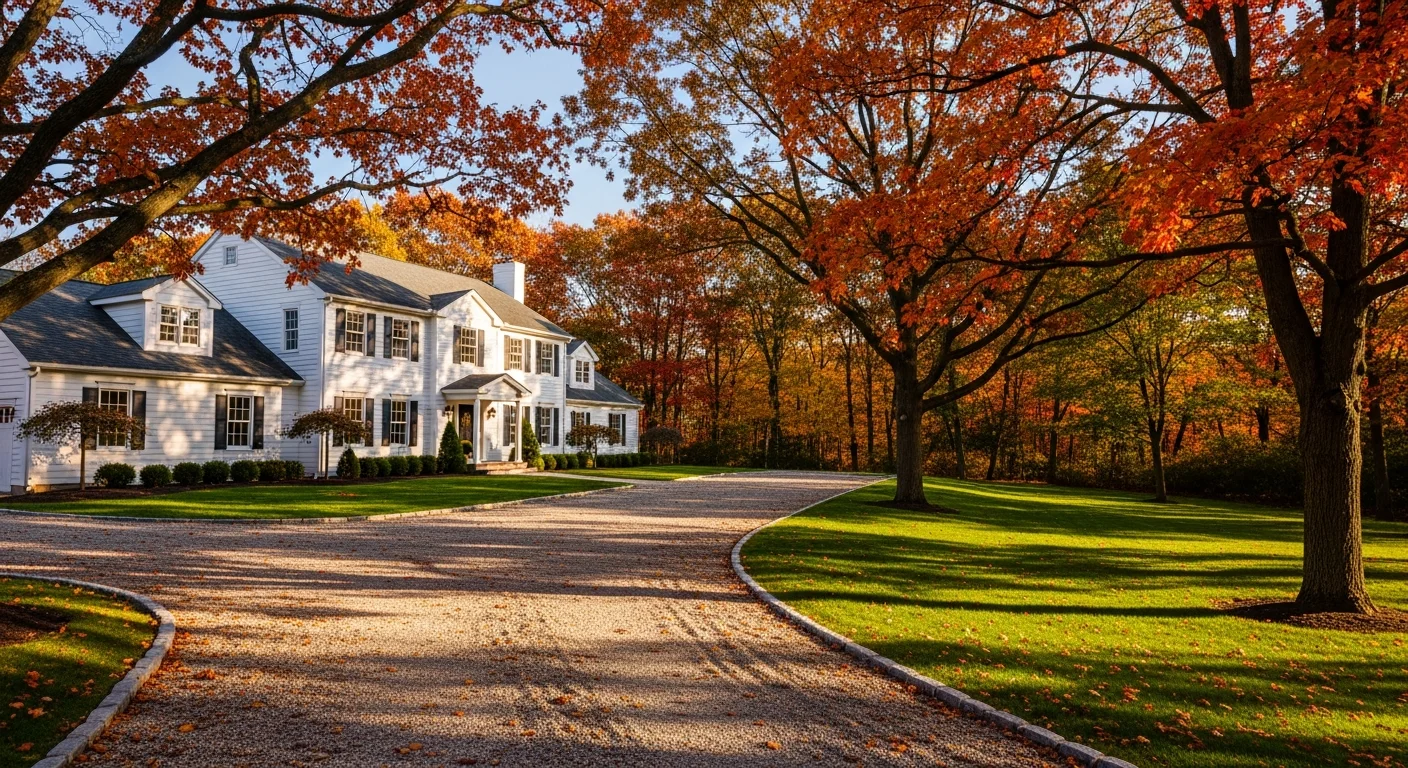 A well-maintained residential home in Poughquag with mature trees and a gravel driveway, typical of Dutchess County properties.